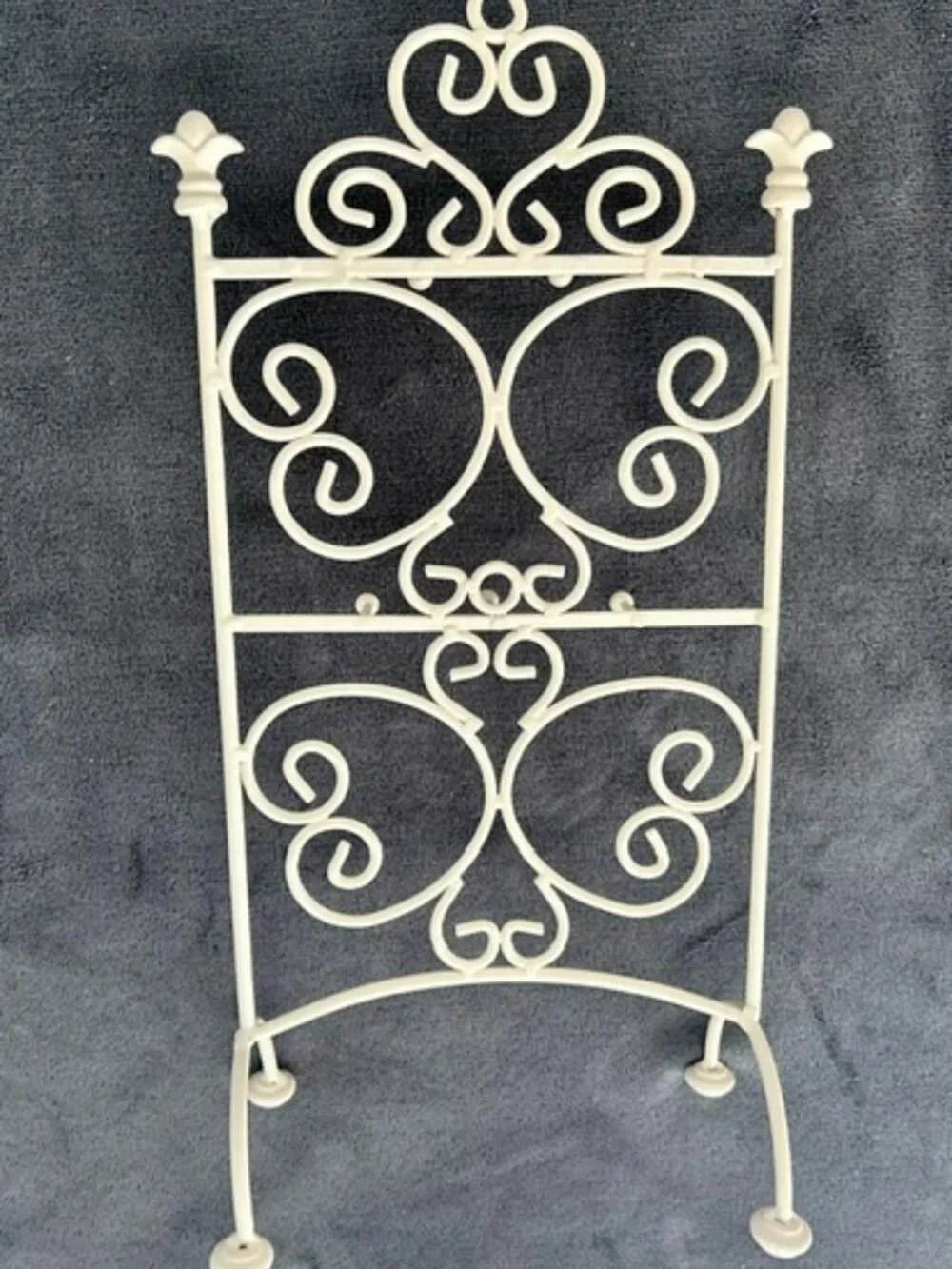 Vintage White Metal Stand for Jewelry or Keys